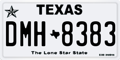 TX license plate DMH8383