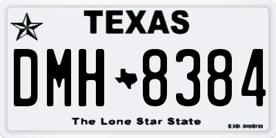 TX license plate DMH8384