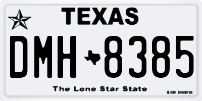 TX license plate DMH8385