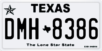 TX license plate DMH8386