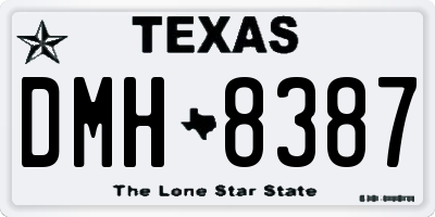 TX license plate DMH8387