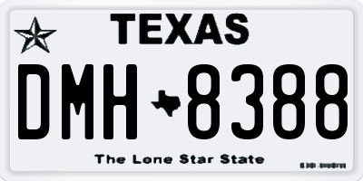 TX license plate DMH8388