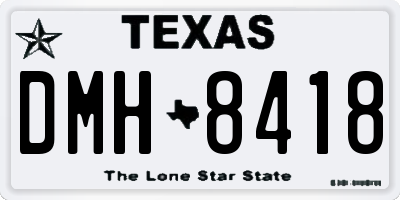 TX license plate DMH8418