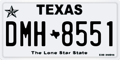 TX license plate DMH8551