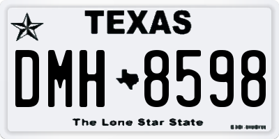 TX license plate DMH8598