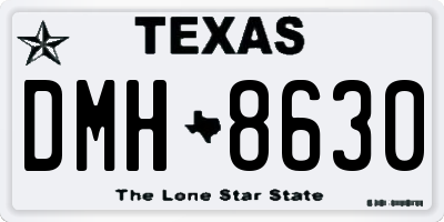 TX license plate DMH8630