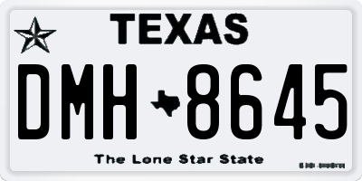 TX license plate DMH8645