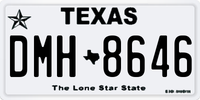 TX license plate DMH8646