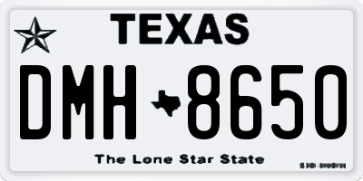 TX license plate DMH8650