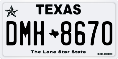 TX license plate DMH8670