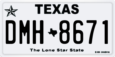 TX license plate DMH8671
