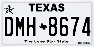 TX license plate DMH8674