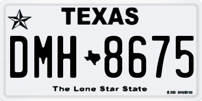 TX license plate DMH8675