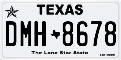 TX license plate DMH8678