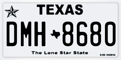 TX license plate DMH8680