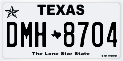TX license plate DMH8704