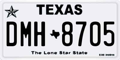 TX license plate DMH8705