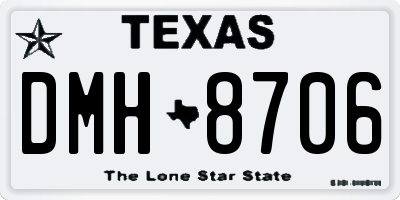 TX license plate DMH8706