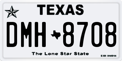 TX license plate DMH8708