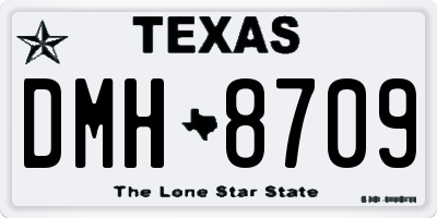 TX license plate DMH8709