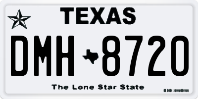 TX license plate DMH8720