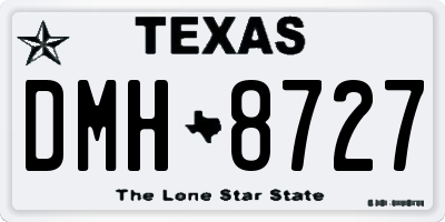 TX license plate DMH8727