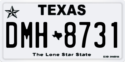 TX license plate DMH8731