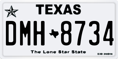 TX license plate DMH8734
