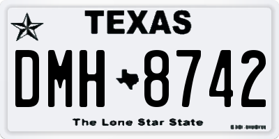 TX license plate DMH8742