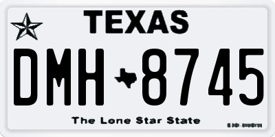 TX license plate DMH8745