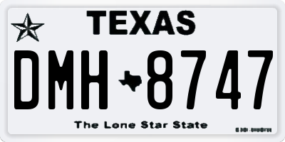 TX license plate DMH8747