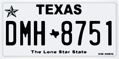 TX license plate DMH8751