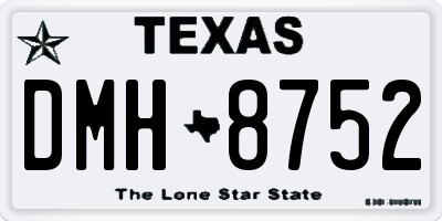 TX license plate DMH8752