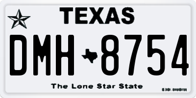 TX license plate DMH8754
