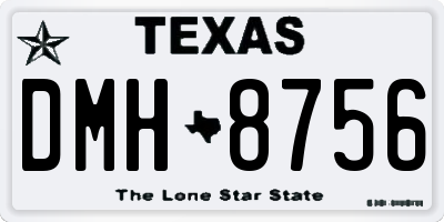 TX license plate DMH8756