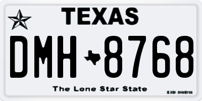 TX license plate DMH8768