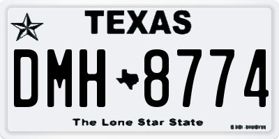 TX license plate DMH8774