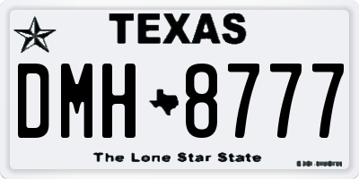 TX license plate DMH8777