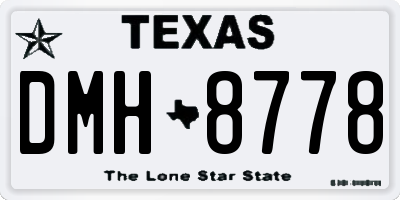 TX license plate DMH8778