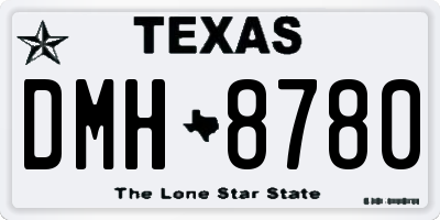 TX license plate DMH8780