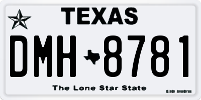 TX license plate DMH8781
