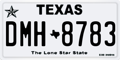 TX license plate DMH8783