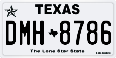 TX license plate DMH8786