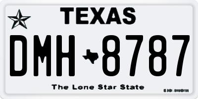 TX license plate DMH8787