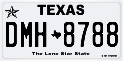 TX license plate DMH8788