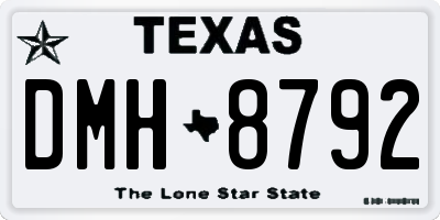 TX license plate DMH8792