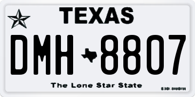 TX license plate DMH8807