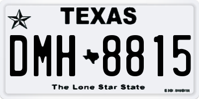 TX license plate DMH8815