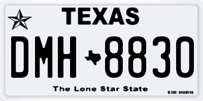 TX license plate DMH8830