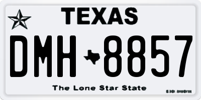 TX license plate DMH8857